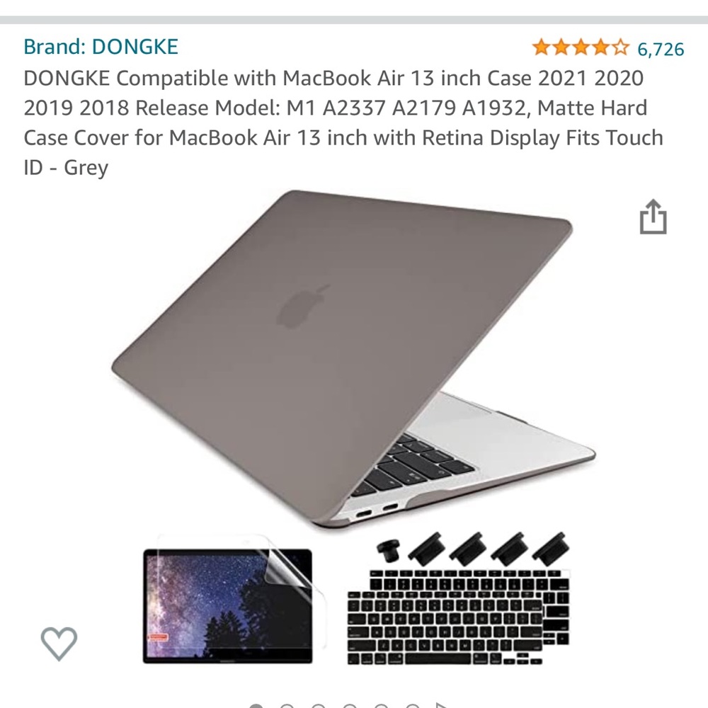 BRAND NEW Grey Hard Case Cover for 13 in MacBook Air